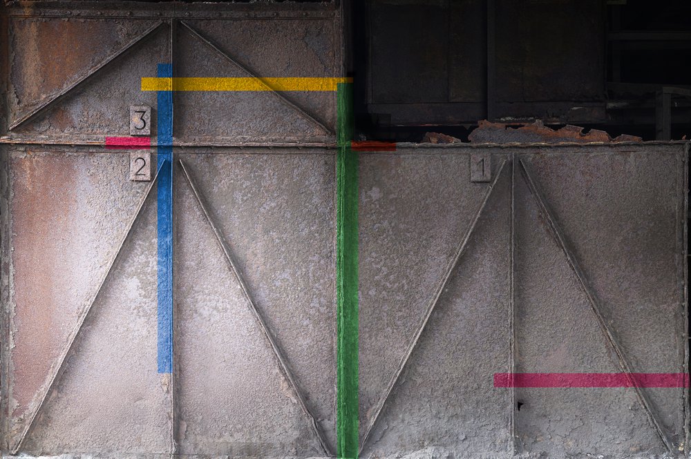 a raw material wallpaper representing a rusted door of an old work link