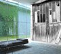 contemporary panoramic wallpaper representing an old barn door