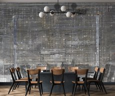 wallpaper electric circuit on concrete in a dining room