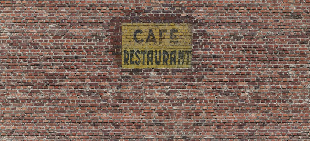 papier peint mur brique cafe restaurant
