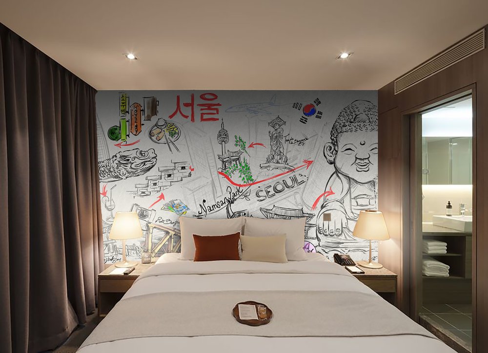 Séoul Carte Croquis de voyage