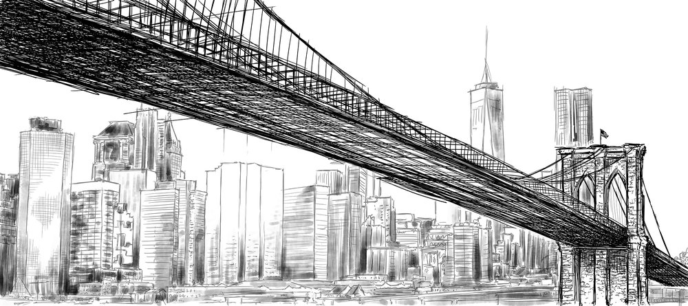 Pont et buildings panoramique