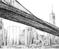 Pont et buildings panoramique