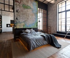 papier peint Lambris worn carte dans une chambre