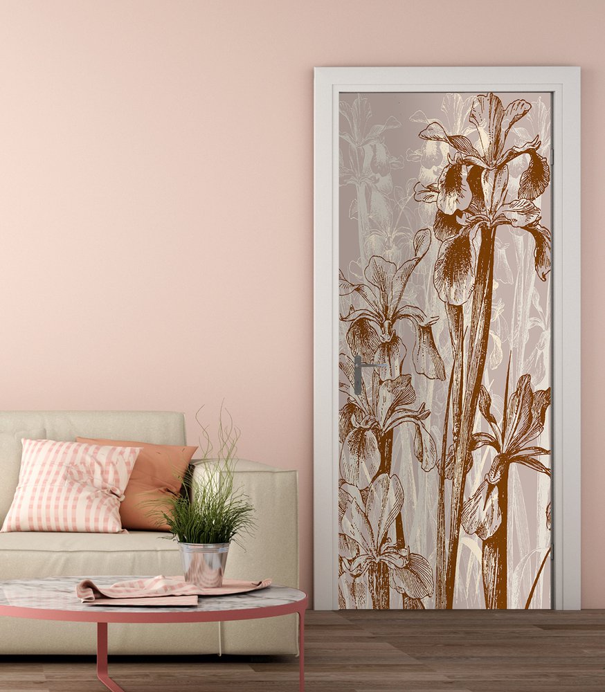 brown iris door in a living room