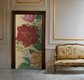 flower door with beige background in a living room