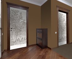 Cocoa harvesting door in a corridor