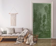 Door Forest of big green trees in a living room