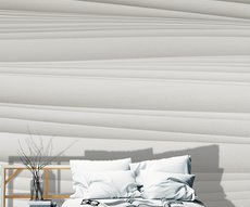 panoramic wallpaper with white and grey horizontal stripes