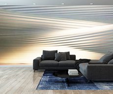wallpaper with sloping stripes reminiscent of sand dunes