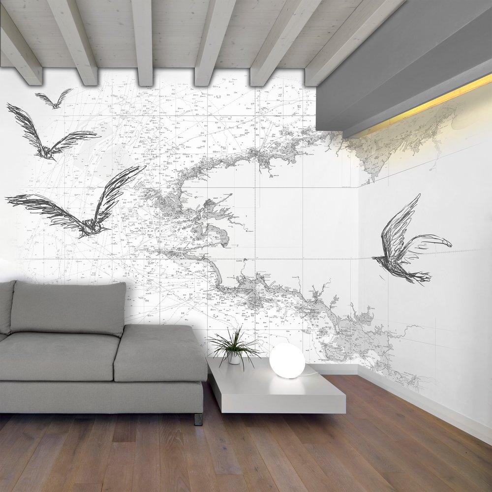 papier peint Carte blanche dans un salon