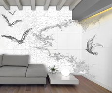 papier peint Carte blanche dans un salon