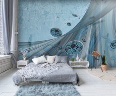 Envol de triskèles Bleu Gris