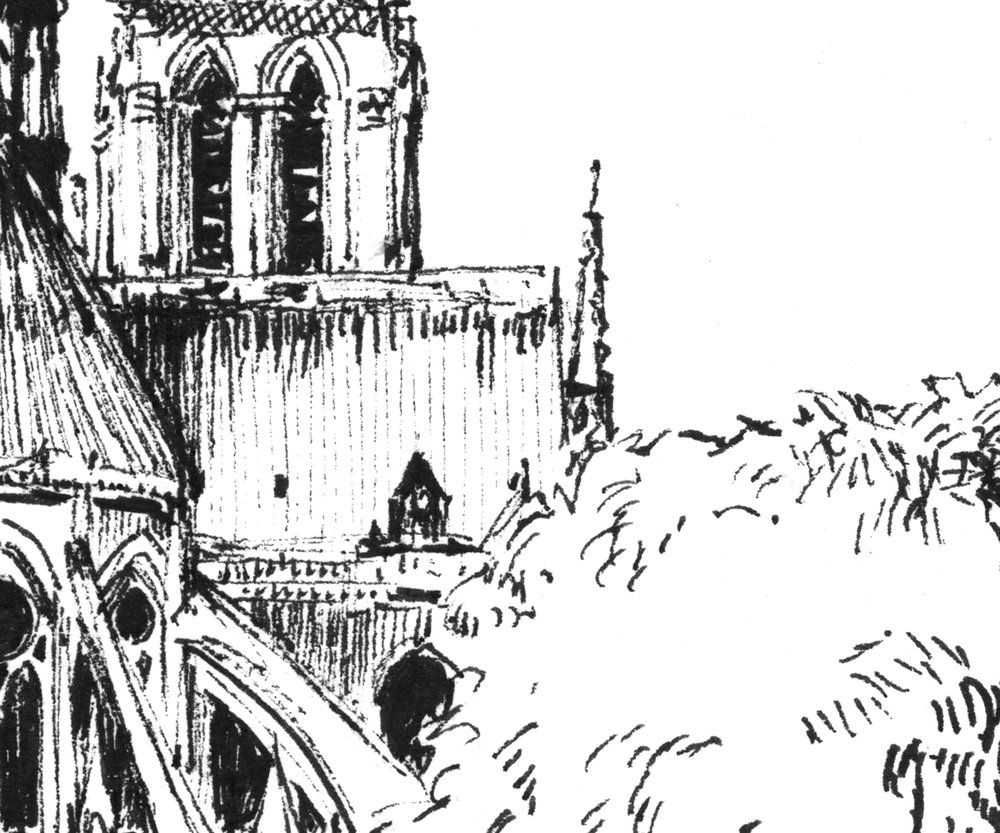 notre-dame de paris au crayon