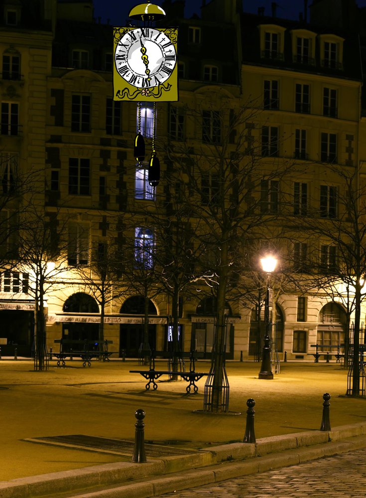 pendule couleurs paris by night