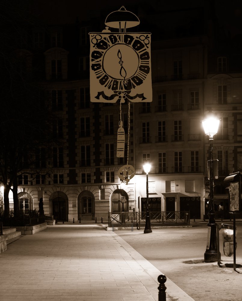 pendule noire paris by night