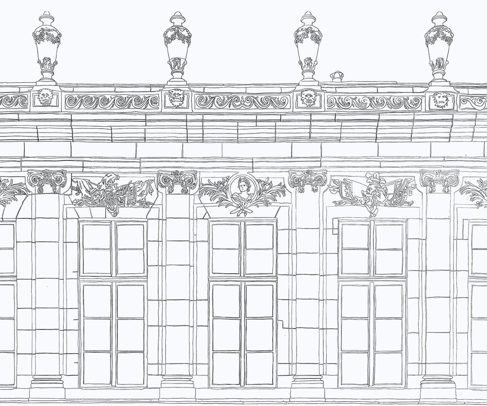 façade au crayon