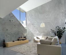 wallpaper showing a smooth concrete  wall in living room