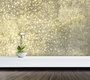 panoramic wallpaper in a room representing a rain of golden and white stars