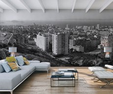 papier peint panoramique de Marseille dans un salon