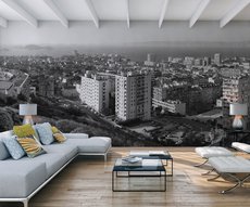 livingroom wallpaper panoramic Marseille view